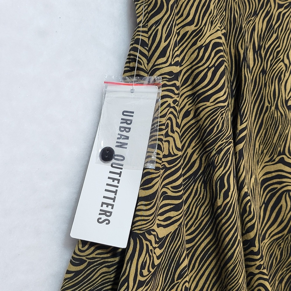 Urban Outfitters Zebra Print Button Front Mini Skirt Brown Black Small NEW - Picture 4 of 9